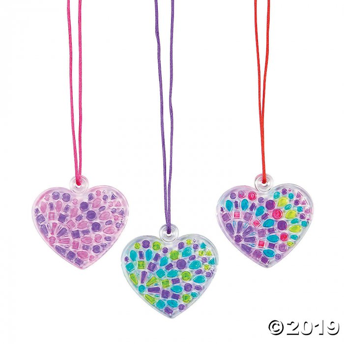 Heart Mosaic Necklace Craft Kit (Per Dozen)