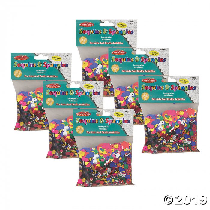 Charles Leonard® Glittering Sequins with Spangles, 4 oz Pack, 6 Packs (6 Piece(s))
