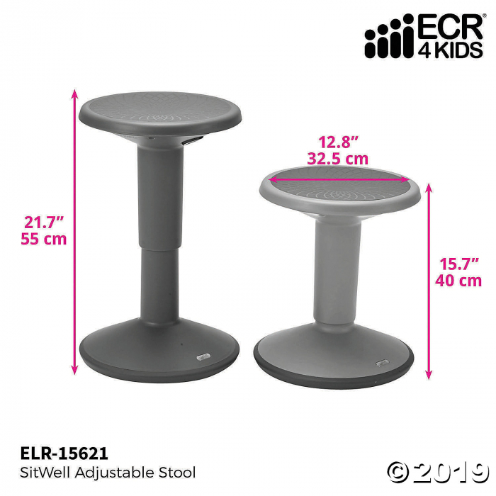ECR4Kids Adjustable Wobble Stool - Grey (1 Unit(s))