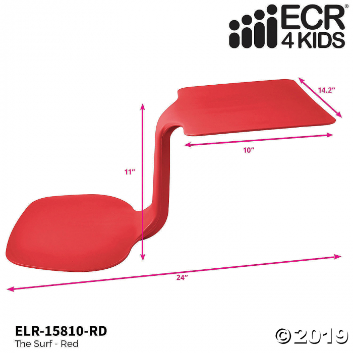 ECR4Kids The Surf Portable Lap Desk - 10 Pack, Red (10 Unit(s))