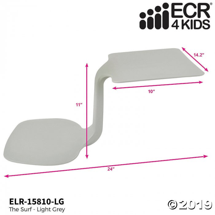 ECR4Kids The Surf Portable Lap Desk - 10 Pack, Light Grey (10 Unit(s))
