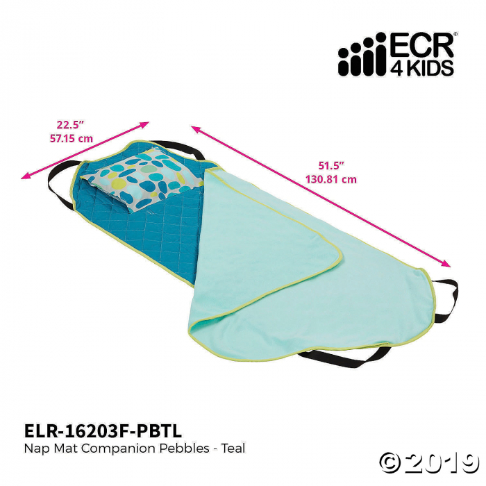 ECR4Kids Toddler Nap Mat Companion - Teal Pattern, 12 Pack (12 Unit(s))