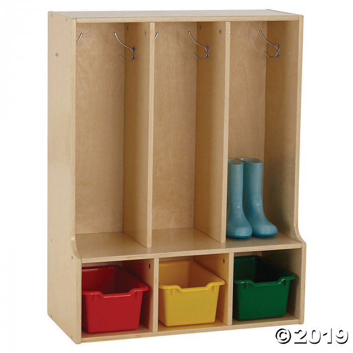 Birch Streamline 3-Section Toddler Coat Locker with Bench (1 Unit(s))