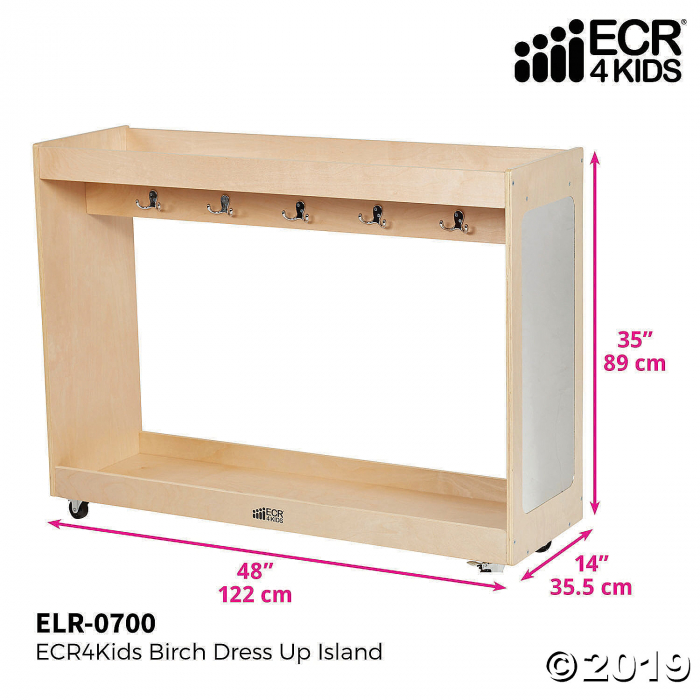 ECR4Kids Play Dress-Up Island with Coat Hooks and Mirrors (1 Unit(s))