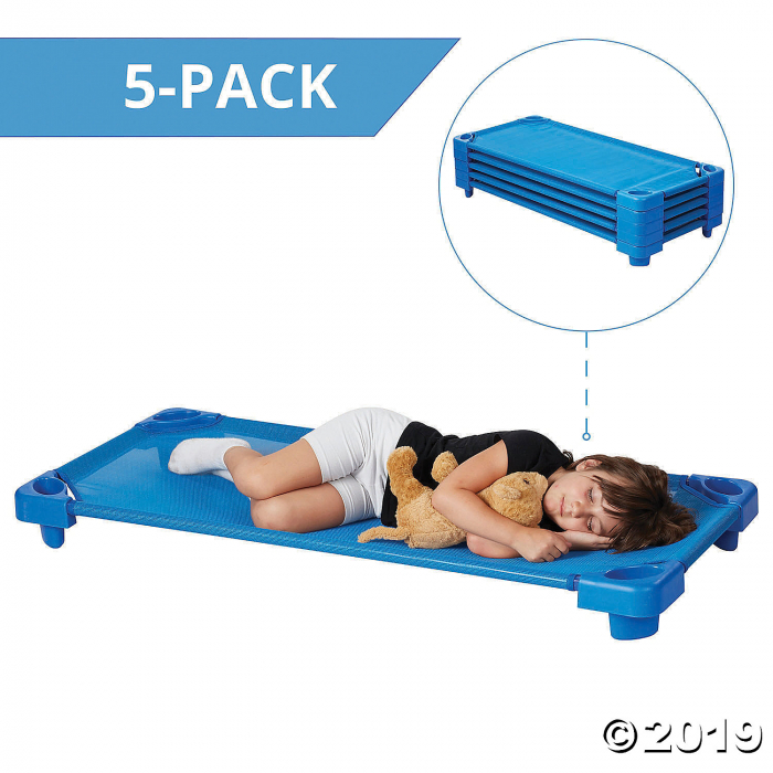 Stackable Kiddie Cot Standard Assembled - Blue - 5PK (5 Unit(s))