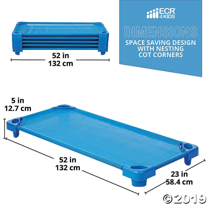Stackable Kiddie Cot Standard Assembled - Blue - 5PK (5 Unit(s))