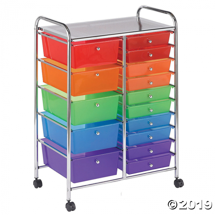 ECR4Kids 15-Drawer Mobile Organizer, Assorted Colors (1 Unit(s))