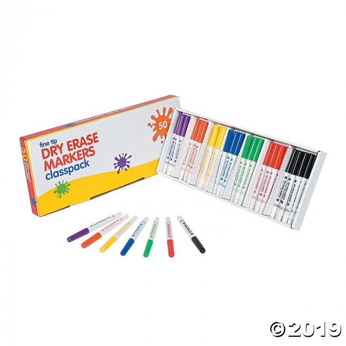 Fine Tip Dry Erase Markers 7-Color Classpack (50 Piece(s))