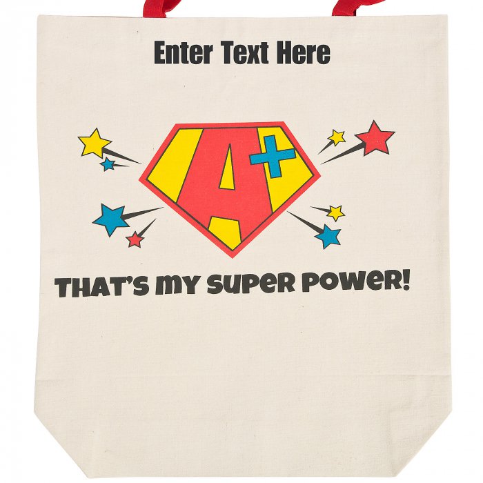 Personalized Large Super Powers Canvas Tote Bag (1 Piece(s))