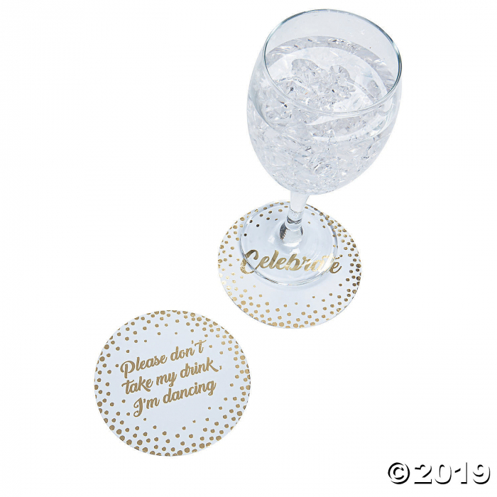 Cheers White with Gold Coasters (Per Dozen)
