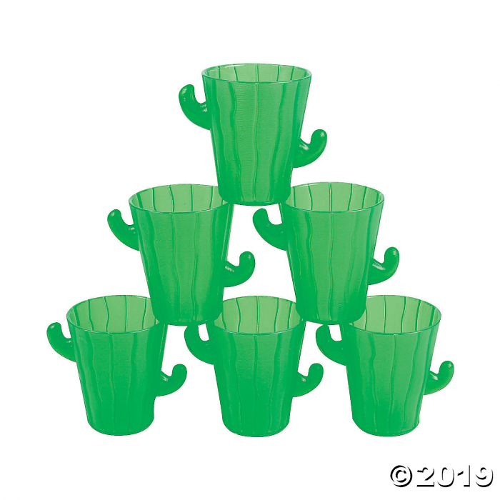 Cactus Plastic Shot Glasses (Per Dozen)