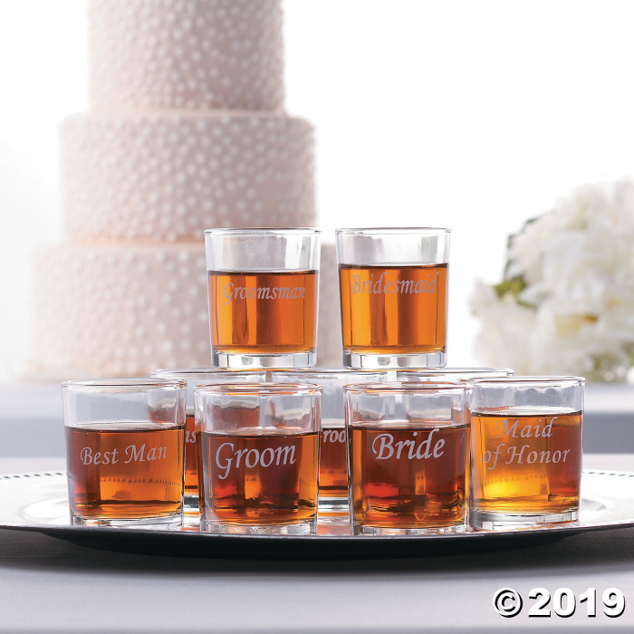 Wedding Party Shot Glasses (Per Dozen)