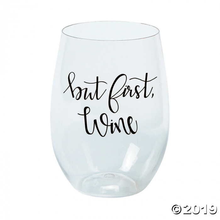 But First Wine Stemless Plastic Glasses (6 Piece(s))