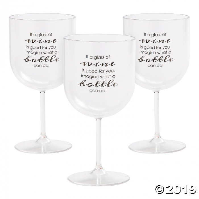 Wine is Good for You Plastic Wine Glasses (Per Dozen)