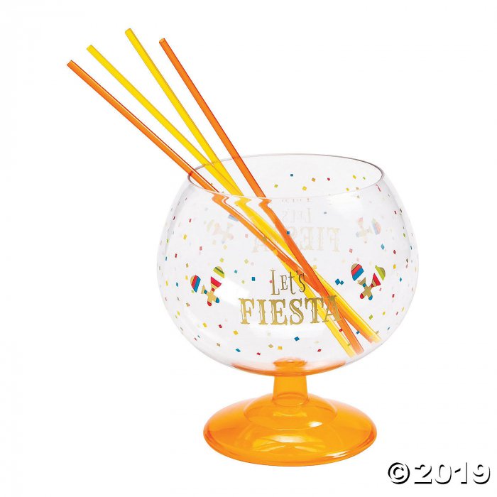 Fiesta Plastic Fishbowl Glass with Straws (1 Set(s))