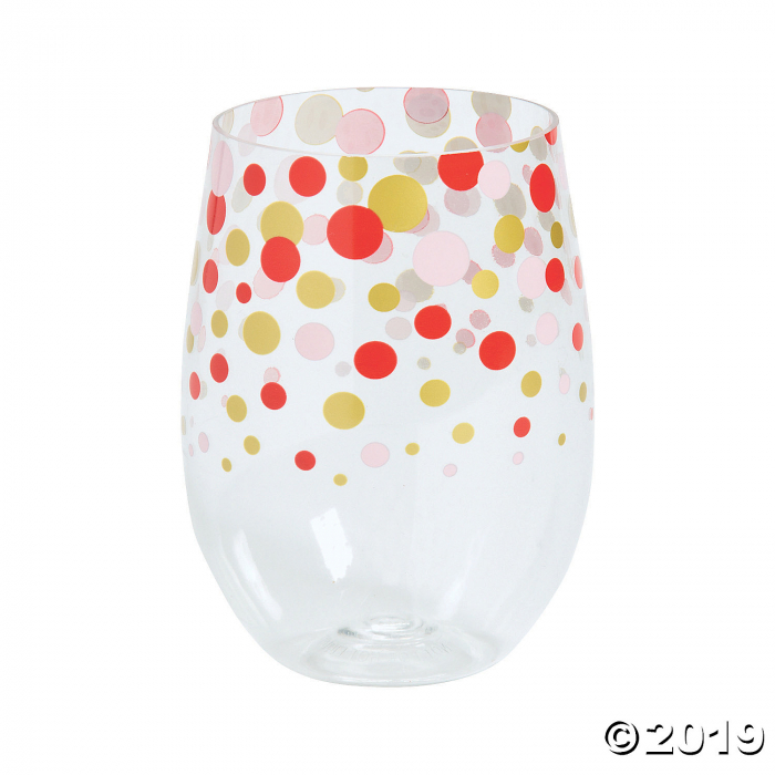 Confetti Stemless Plastic Wine Glasses (6 Piece(s))