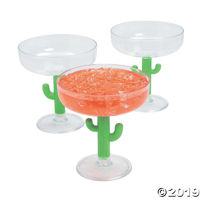 Cactus Plastic Margarita Glasses (Per Dozen)