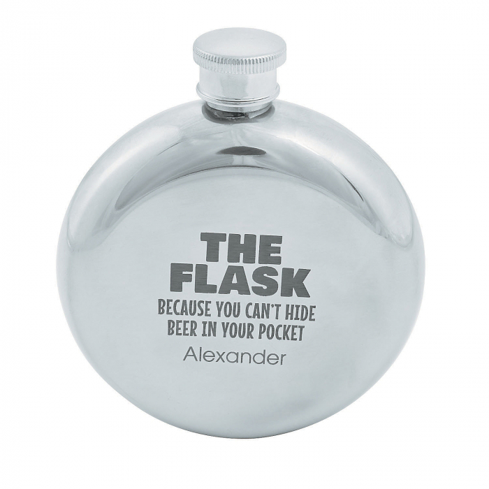 Personalized Can't Hide Beer Round Flask (1 Piece(s))