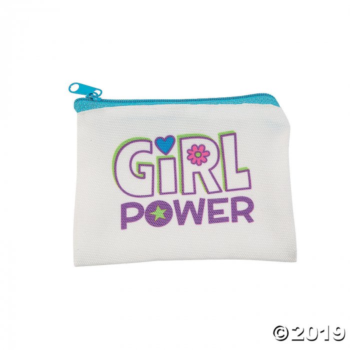Girl Power Canvas Coin Purses (Per Dozen)
