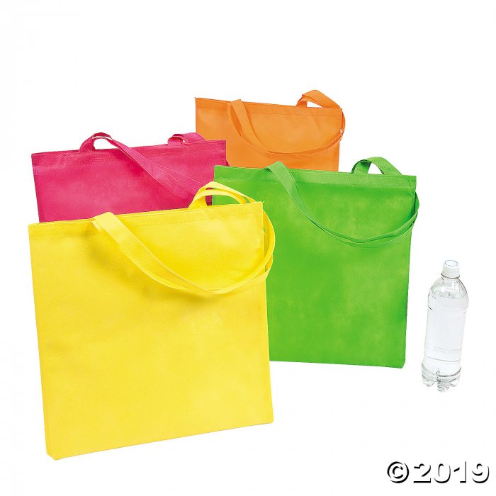 Large Bright Neon Tote Bags (Per Dozen)