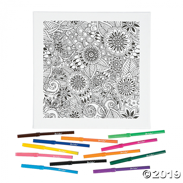 Floral Coloring Canvas Kit (1 Set(s))