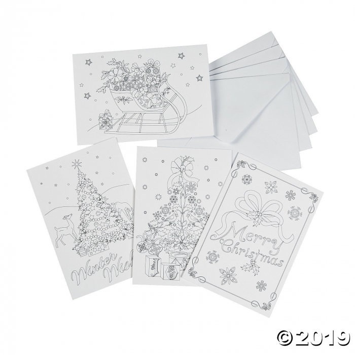 Adult Coloring Christmas Cards (Per Dozen)