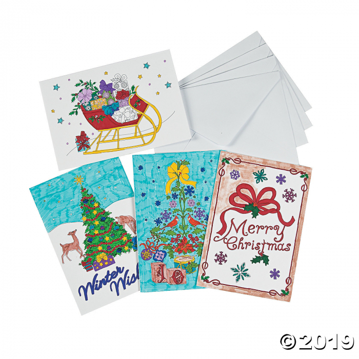 Adult Coloring Christmas Cards (Per Dozen)