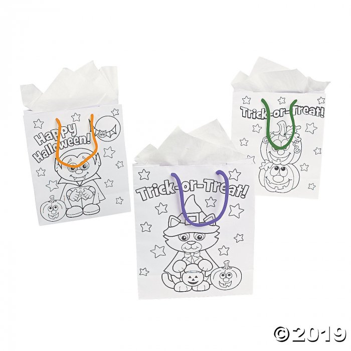 Small Fall Paper Gift Bags - 12 Pc.