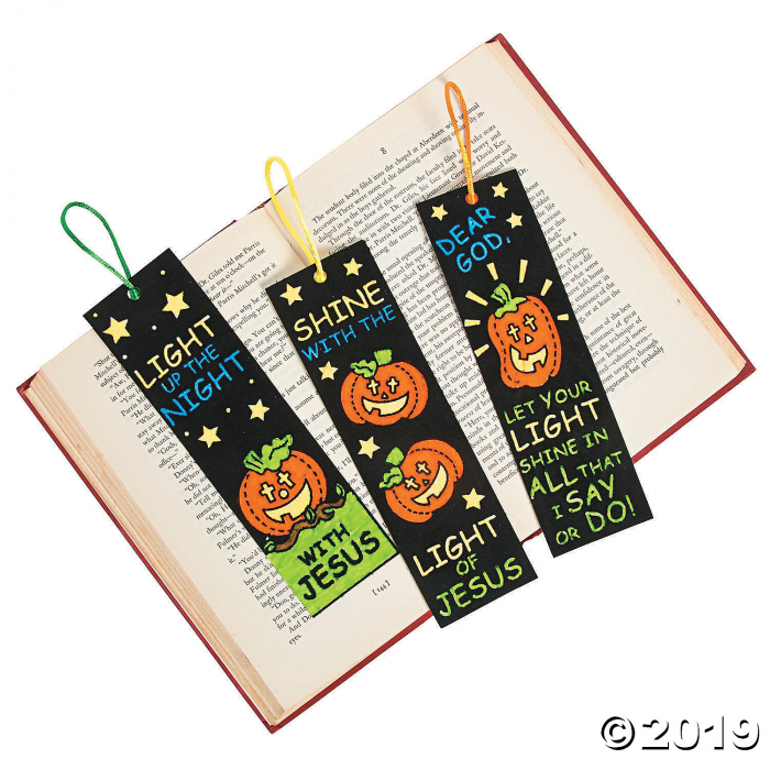 Color Your Own Fuzzy Christian Pumpkin Bookmarks (Per Dozen)