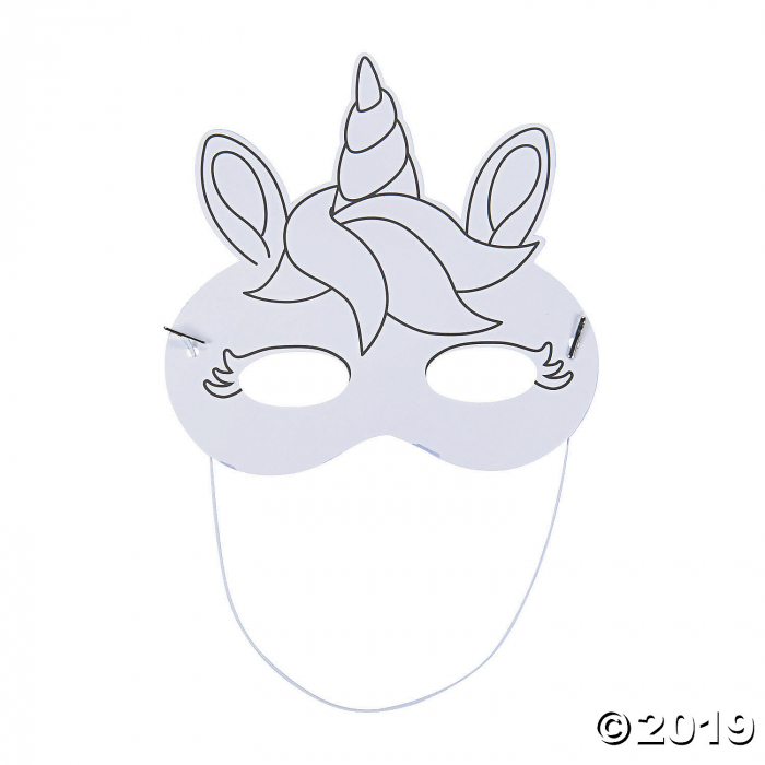Color Your Own Unicorn Masks (Per Dozen)
