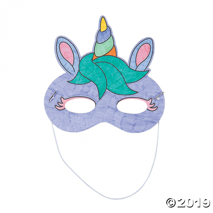 Color Your Own Unicorn Masks (Per Dozen)