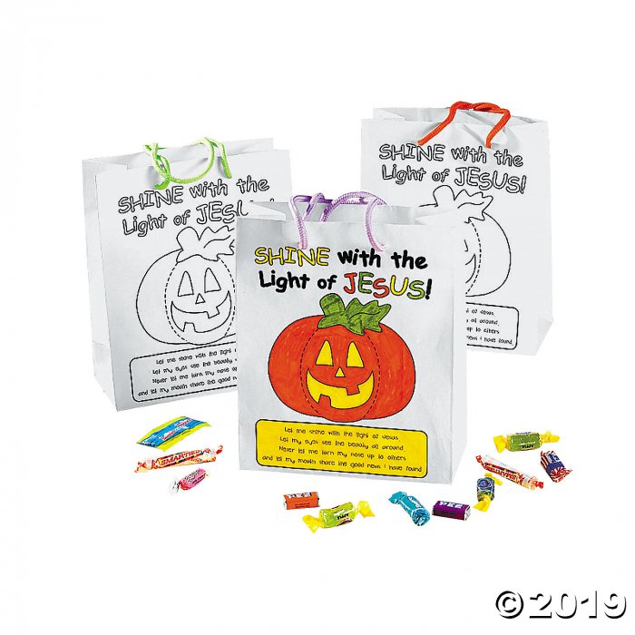 Color Your Own Christian Pumpkin Gift Bags (Makes 12)