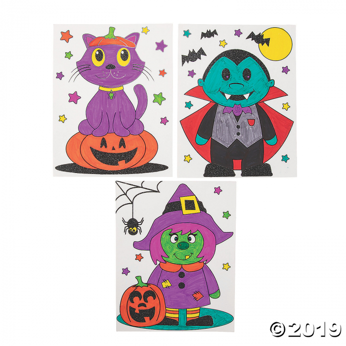 Color Your Own Halloween Glitter Posters (24 Piece(s))