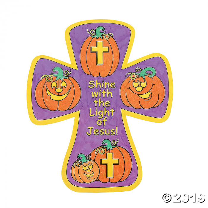 Color Your Own Christian Pumpkin Crosses (Per Dozen)