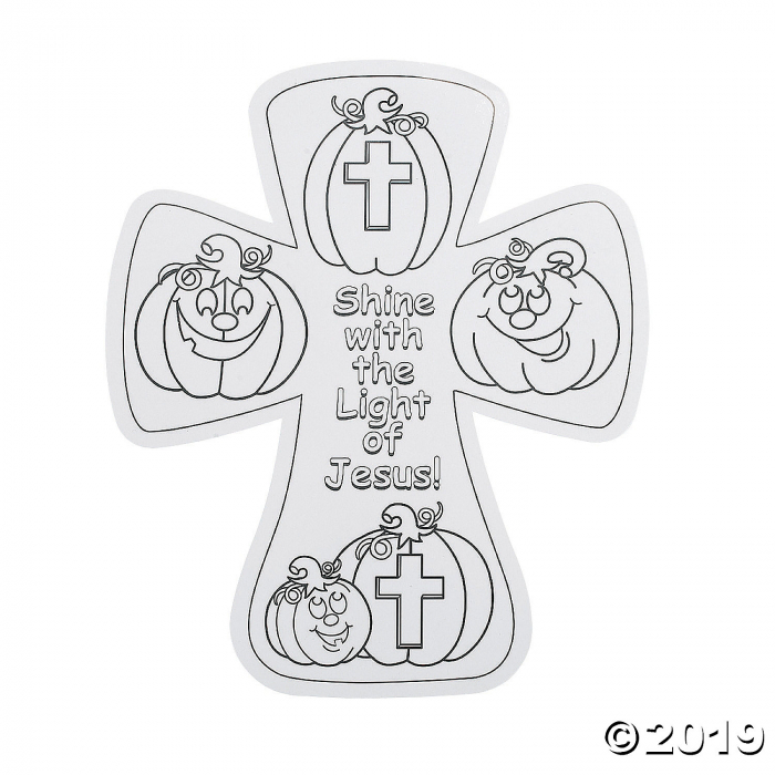 Color Your Own Christian Pumpkin Crosses (Per Dozen)