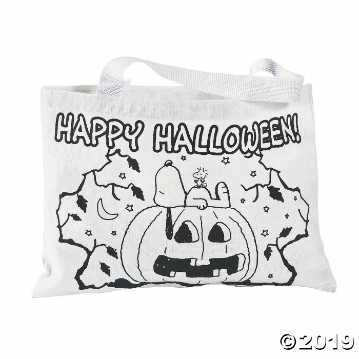 Color Your Own Peanuts® Halloween Medium Tote Bags (Per Dozen)