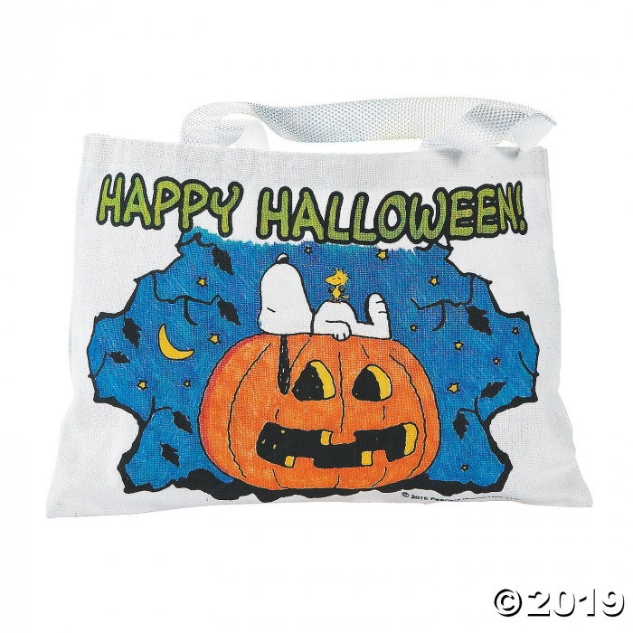 Color Your Own Peanuts® Halloween Medium Tote Bags (Per Dozen)