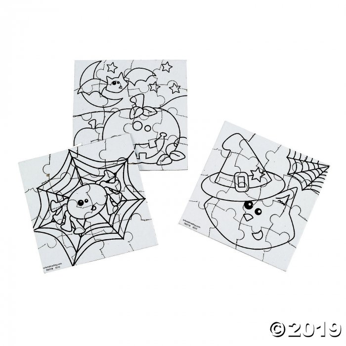 Color Your Own Halloween Friends Mini Puzzles (Makes 50)