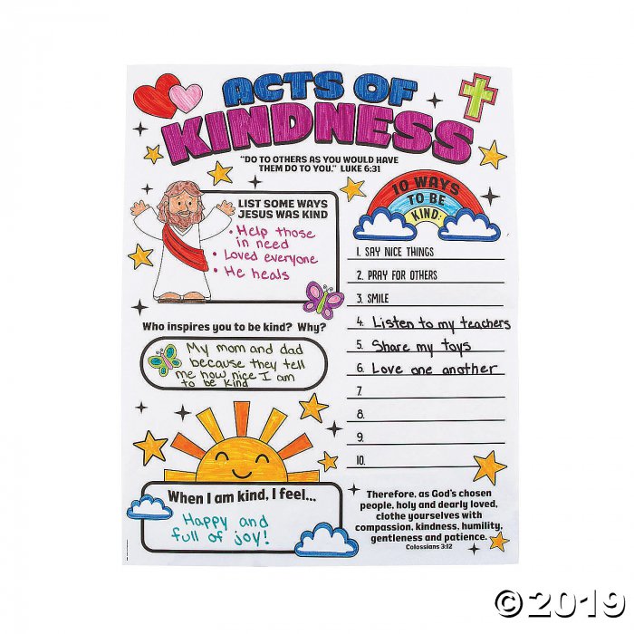 Color Your Own Acts of Kindness Posters (30 Piece(s))
