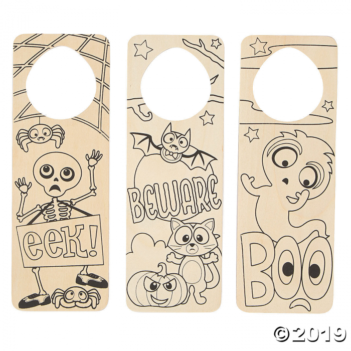 Color Your Own Halloween Door Hangers (Per Dozen)