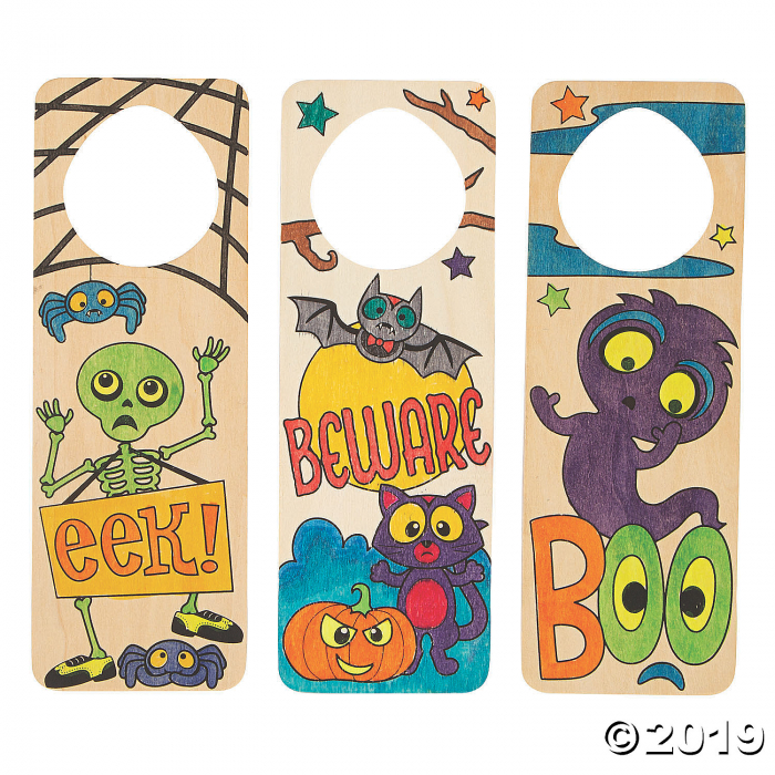 Color Your Own Halloween Door Hangers (Per Dozen)
