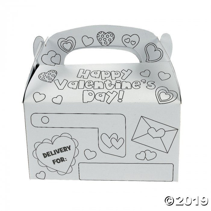 Color Your Own Valentine Boxes (Per Dozen)