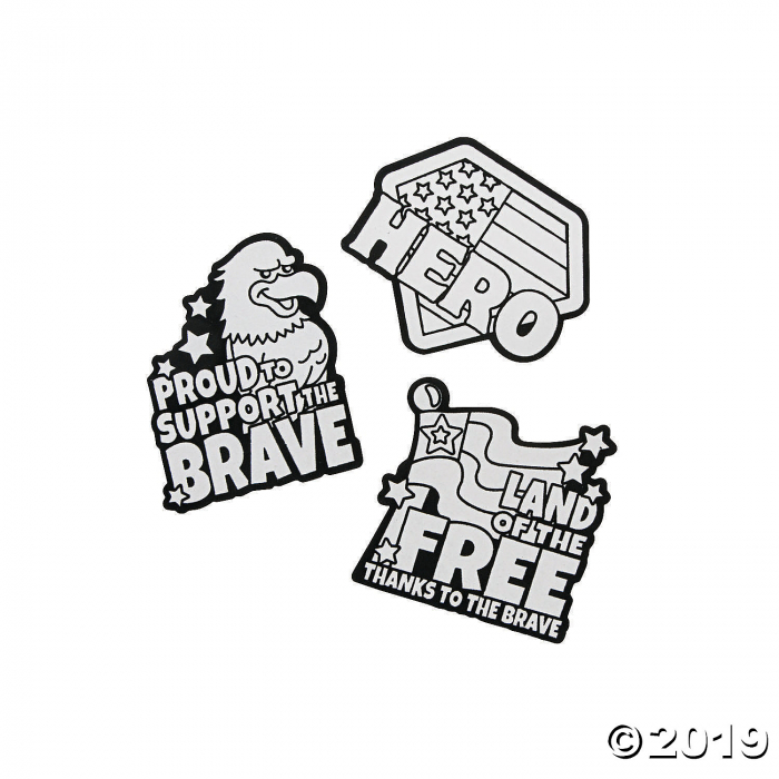 Color Your Own Military Service Fuzzy Magnets (Per Dozen)