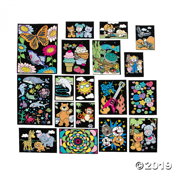Color Your Own Fuzzy Poster Assortment (24 Piece(s))