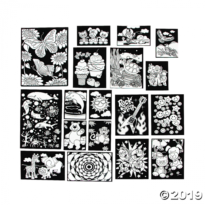 Color Your Own Fuzzy Poster Assortment (24 Piece(s))