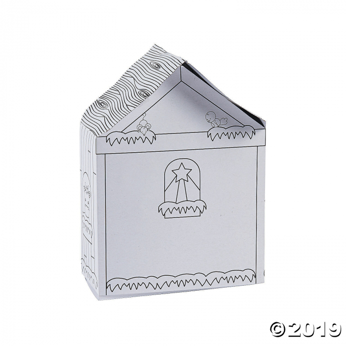 Color Your Own Nativity Stables with Stickers (1 Unit(s))
