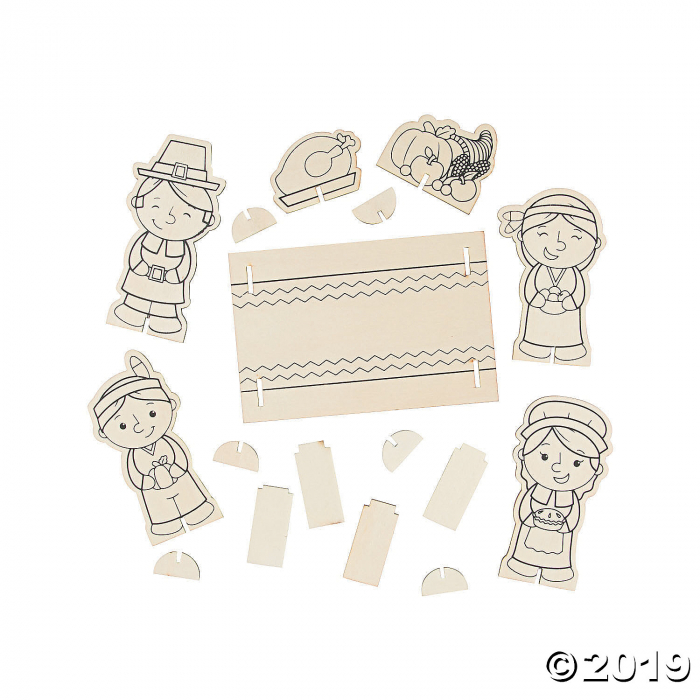 Color Your Own Thanksgiving Dinner Stand-Up Sets (Per Dozen)