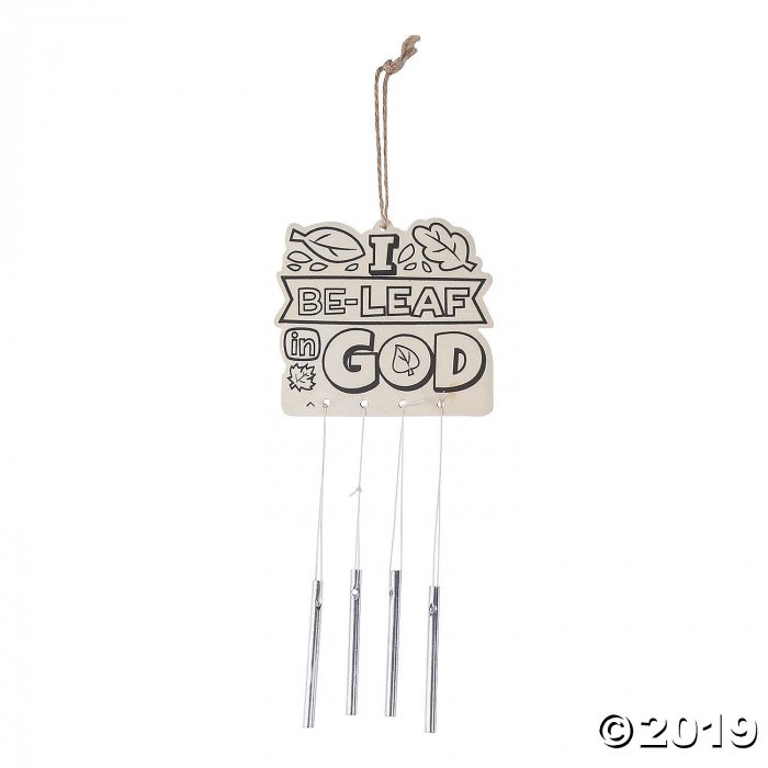 Color Your Own I Be-Leaf in God Wind Chimes (Per Dozen)