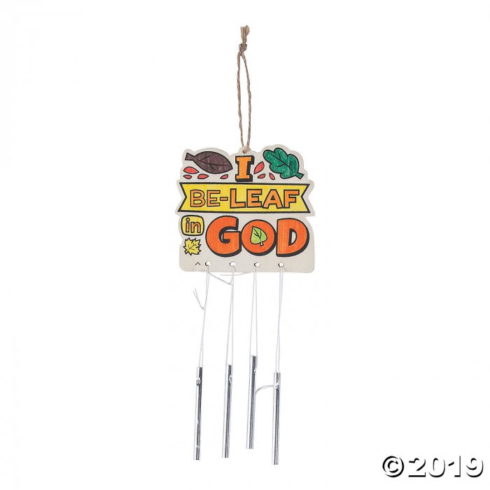 Color Your Own I Be-Leaf in God Wind Chimes (Per Dozen)