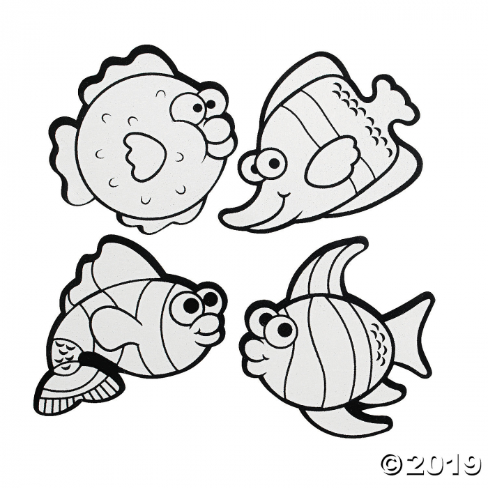 Color Your Own Fuzzy Fish Magnets (Per Dozen)